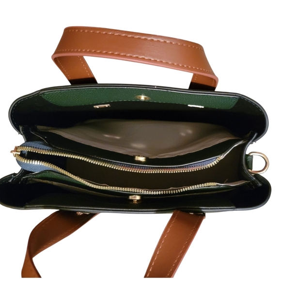 Nwot Green and Tan Women's Handbag. - Picture 9 of 9
